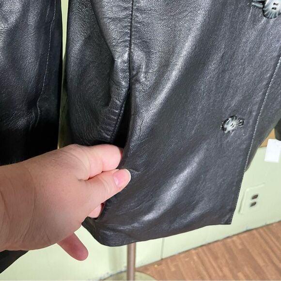 90s Wilsons Pelle Studio Black Lined Leather Blazer Jacket Women’s‎ Sz XXL - Picture 3 of 12